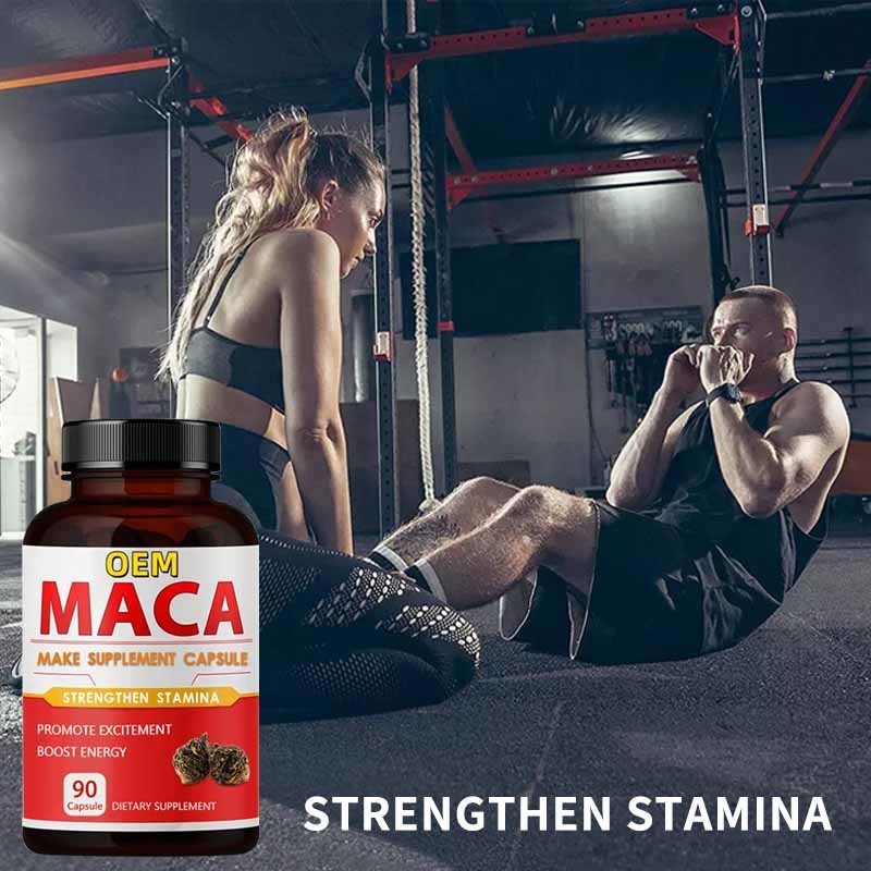 OEM Private Label Aphrodisiac Supplemento di radice di maca nera Capsule di maca biologiche per uomini