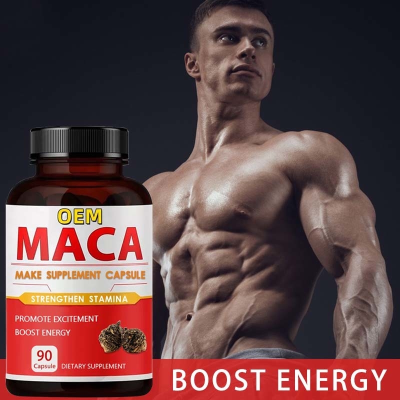 OEM Private Label Aphrodisiac Supplemento di radice di maca nera Capsule di maca biologiche per uomini