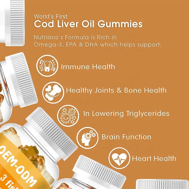 Omega 3 pillole dell'olio di fegato di merluzzo di Softgels EPA DHA dell'olio di pesce gommose per i bambini adulti