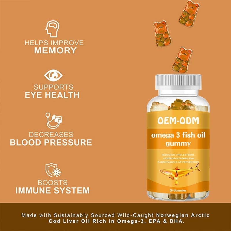 Omega 3 pillole dell'olio di fegato di merluzzo di Softgels EPA DHA dell'olio di pesce gommose per i bambini adulti