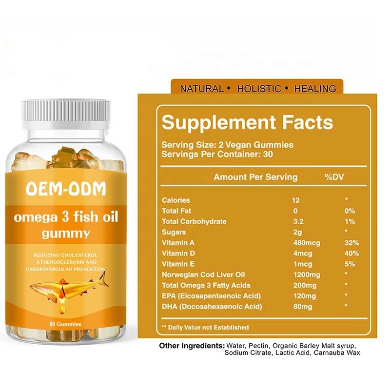 Omega 3 pillole dell'olio di fegato di merluzzo di Softgels EPA DHA dell'olio di pesce gommose per i bambini adulti