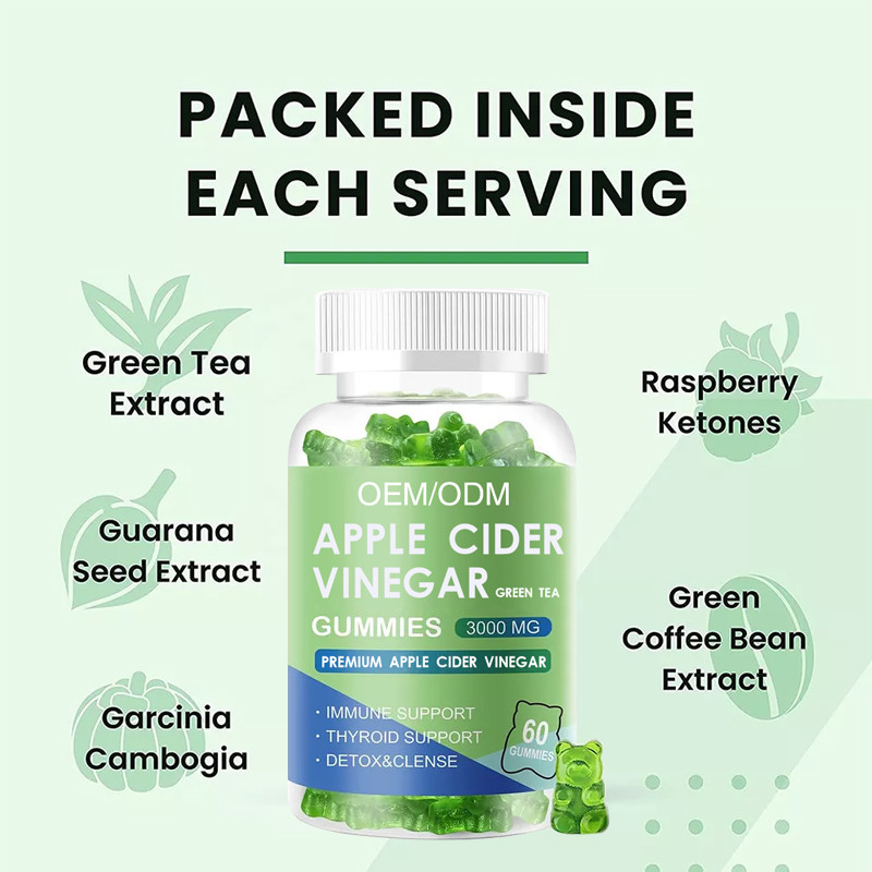 Oem Apple Cider Gummies Vegan Organic Keto Bhb Caramelle all'aceto di sidro di mele dimagranti per la perdita di peso