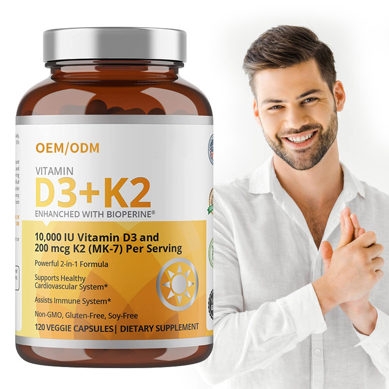 Formula non OMG 5000 vitamina D3 Gummies di IU 90 capsule della vitamina K2 MK-7 di mcg