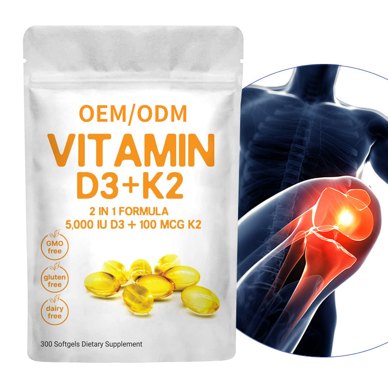 Vitamina D3 su ordinazione Gummies 5000 IU con K2 100 il mcg Softgels 2 in 1 cuore immune di sostegno