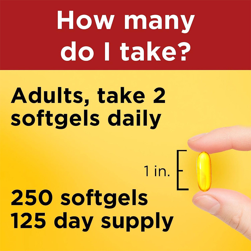 olio di pesce di 1000Mg Softgels Omega 3 per il supplemento sano 250 Softgels di sostegno del cuore un rifornimento da 125 giorni