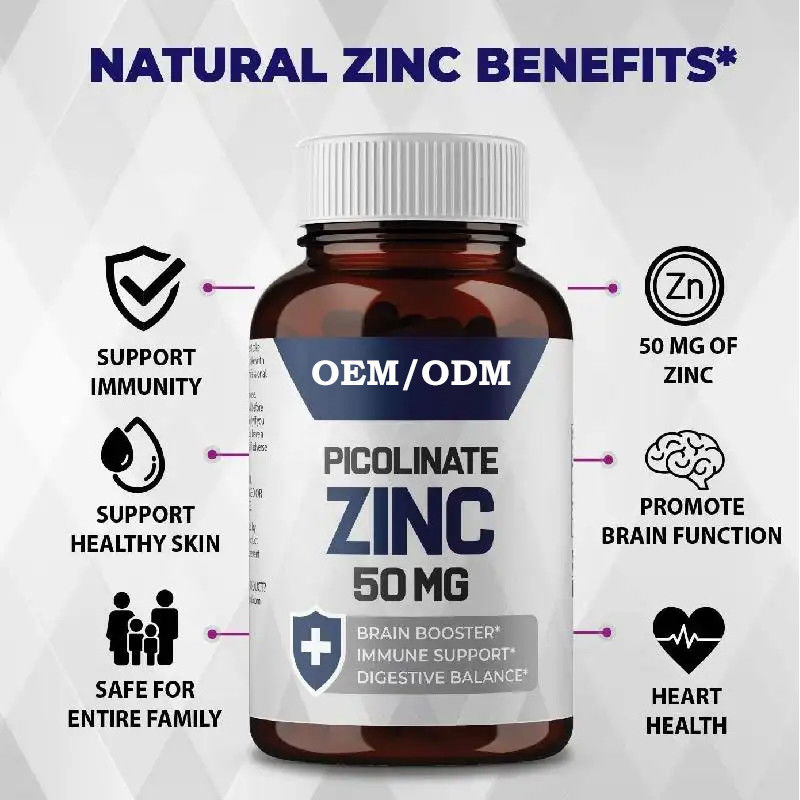 OEM Picolinato di zinco 30 mg Supplemento ben assorbito per la crescita della funzione immunitaria Capsule