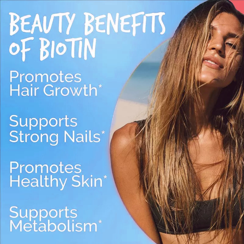 Conteggio di Softgels 100 di mcg di ricrescita 10000 della pelle e delle unghie dei capelli di Gummies della vitamina della biotina dell'OEM Skincare
