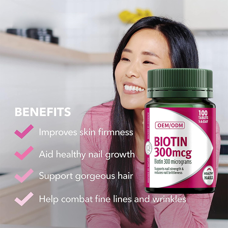La vitamina Gummies 300mcg della biotina del COA mantiene l'AIDS sano dei chiodi nella ripartizione di grasso dietetico 100Pcs