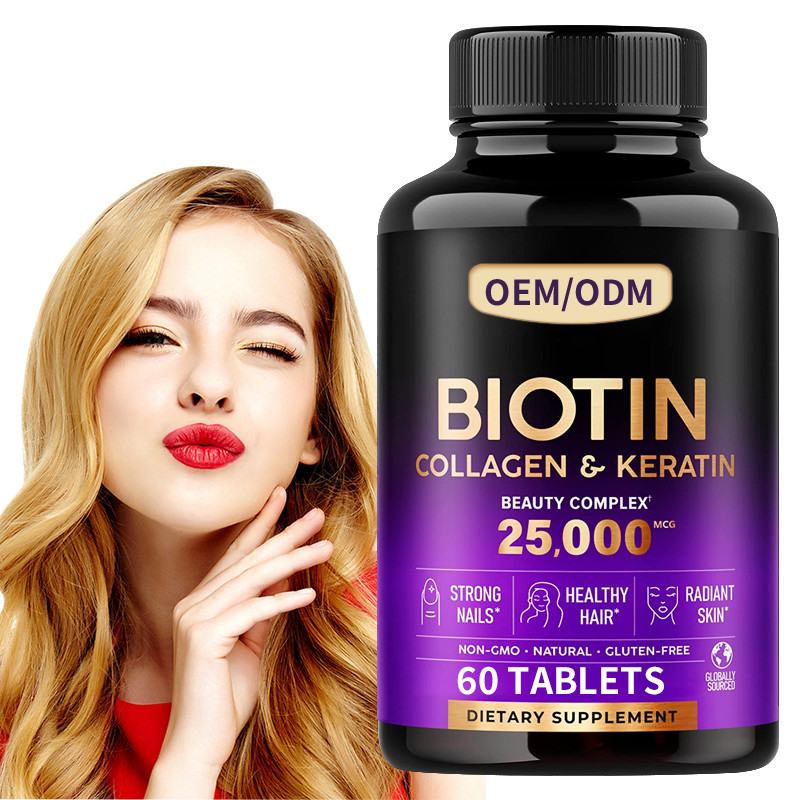 25000 unghie della pelle dei capelli delle pillole della vitamina della biotina di mcg per le compresse dei capelli del feme della salute 60pcs delle donne