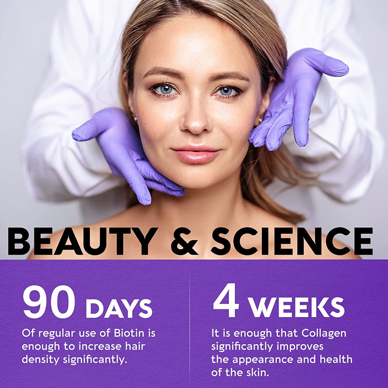 25000 unghie della pelle dei capelli delle pillole della vitamina della biotina di mcg per le compresse dei capelli del feme della salute 60pcs delle donne