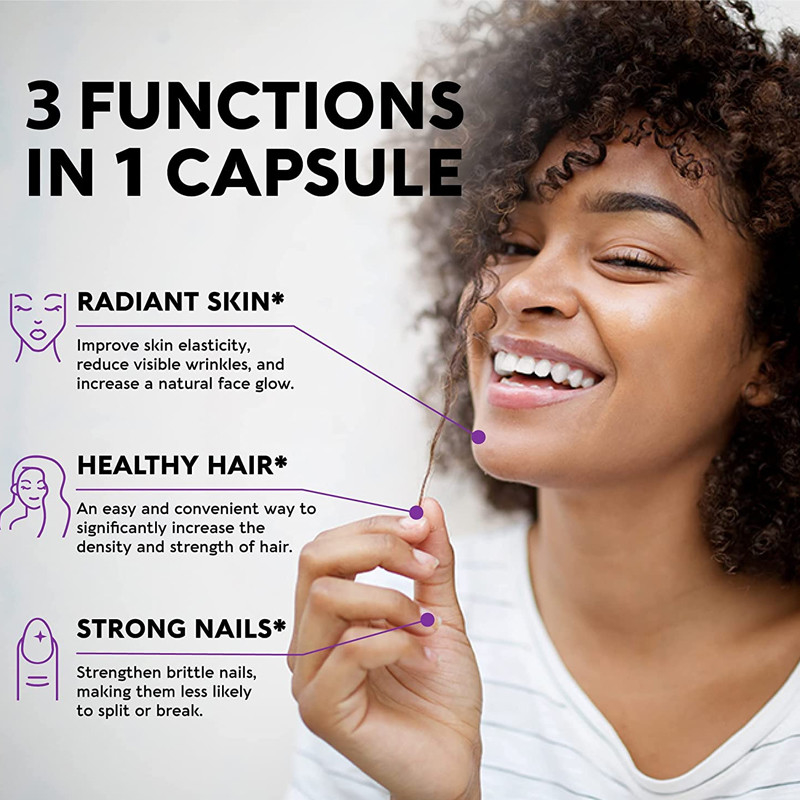 25000 unghie della pelle dei capelli delle pillole della vitamina della biotina di mcg per le compresse dei capelli del feme della salute 60pcs delle donne