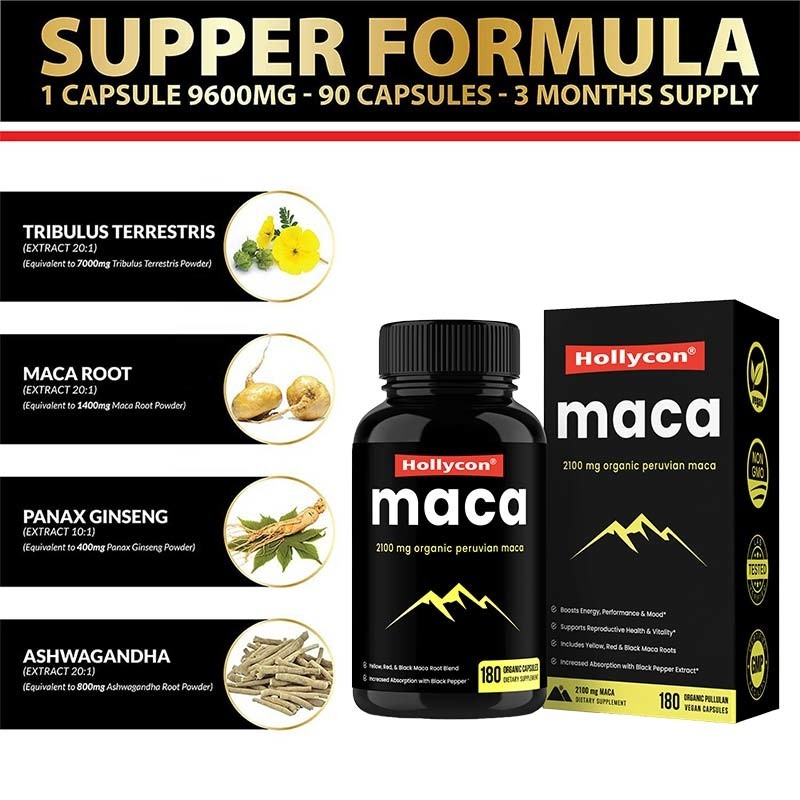 Il HACCP completa le capsule organiche della radice di Maca di energia di spinta dell'OEM per le donne degli uomini