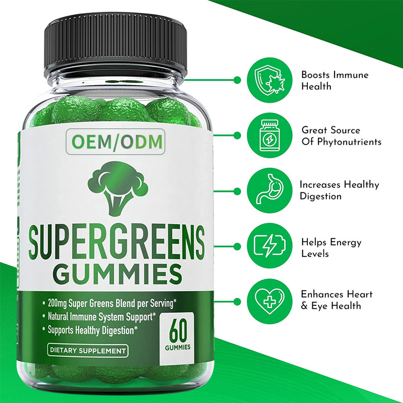 Integratore alimentare immune basato pianta essenziale di sostegno delle vitamine e dei minerali della vitamina gommosa verde eccellente