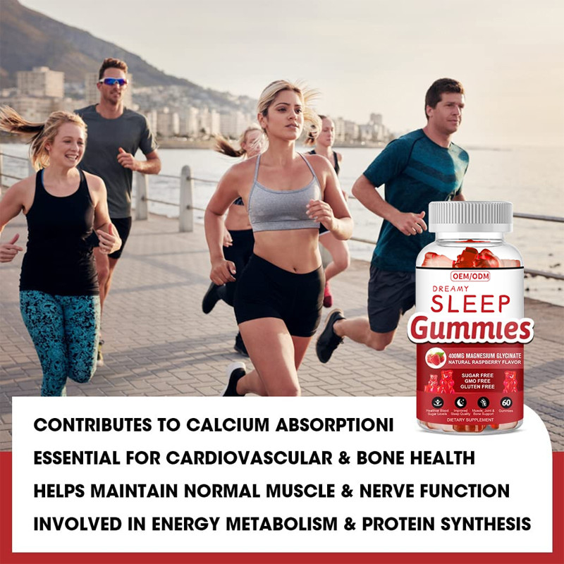 Le caramelle gommose alla melatonina senza glutine supportano il sonno rilassano la melatonina, la vitamina D, il magnesio, l'estratto di melissa
