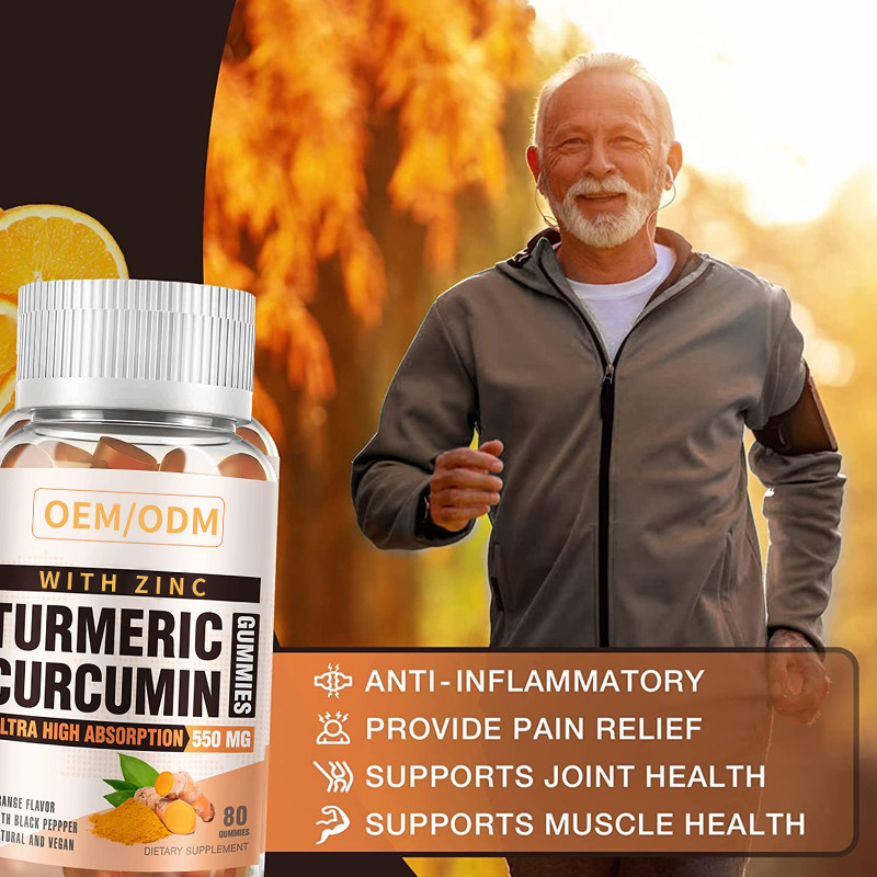 Curcuma 60PCS e Ginger With Black Pepper Supplement per la curcuma immune Ginger Gummies di sostegno