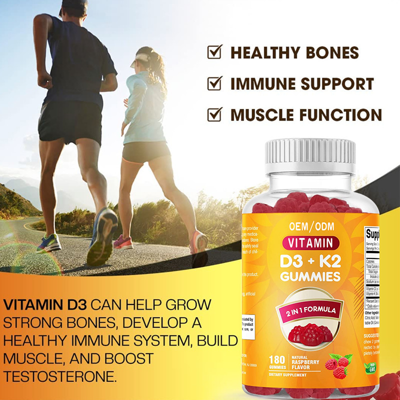Il COA completa il calcio dell'OEM con il supporto immune Gummies di salute dell'osso di vitamina D3 K2