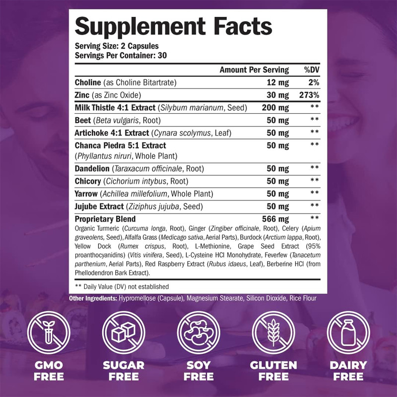 L'OEM di supplemento di formula di salute del fegato per la disintossicazione del fegato pulisce l'estratto del carciofo con il supporto del fegato del cardo selvatico di latte