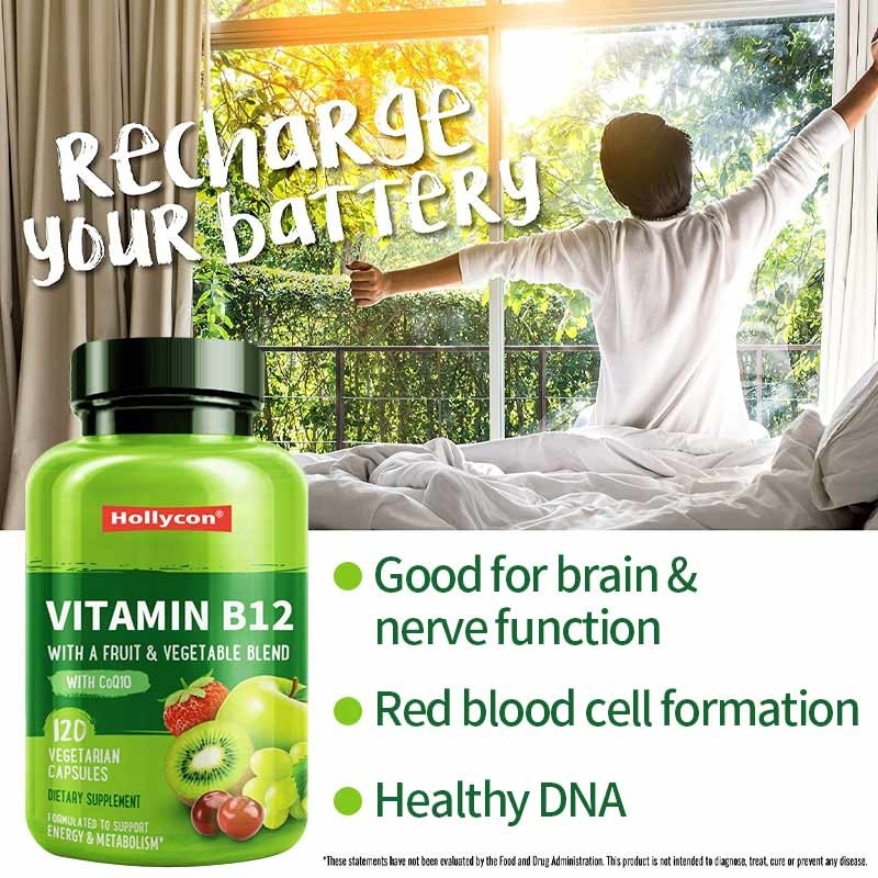 FDA Vitamina B12 Capsule Metil Folato Vitamina B6 Frutta Verdura Miscela Supporta Energia Sana Vegana