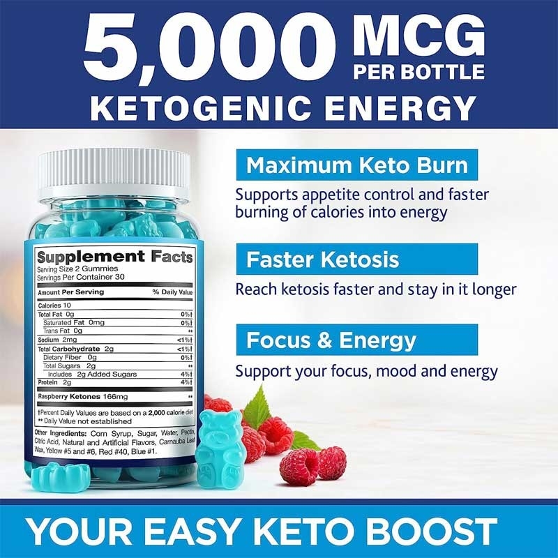 HACCP Keto Burn Gummies 5000 mg Extra Strength Keto Snack Gummies Migliorano il Metabolismo Keto Vitamine
