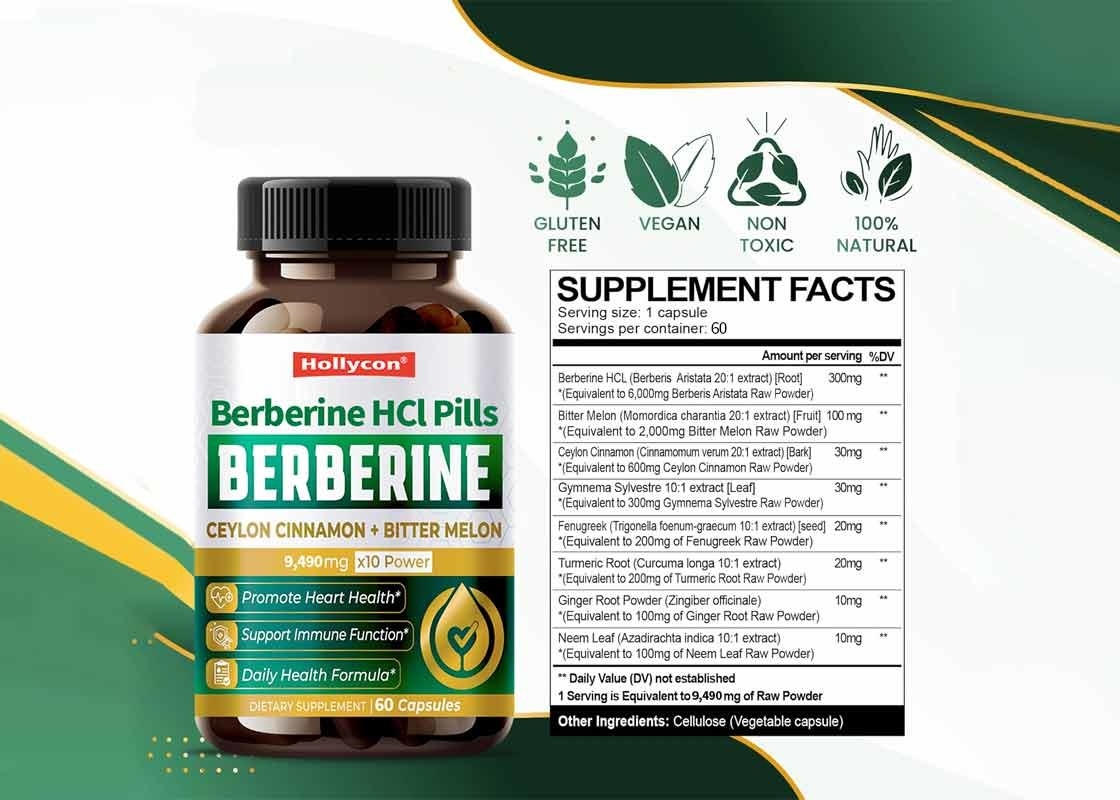 HALAL Berberina HCL Capsule Supplemento per il sistema immunitario Supporto alla gestione del peso