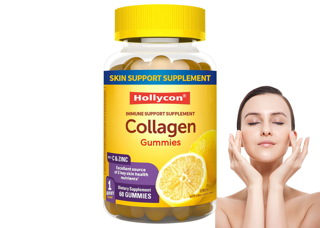 COA Collagen Gummies Con Vitamina C Zinco Biotina 60PCS Per la salute della pelle Supplemento di supporto immunitario