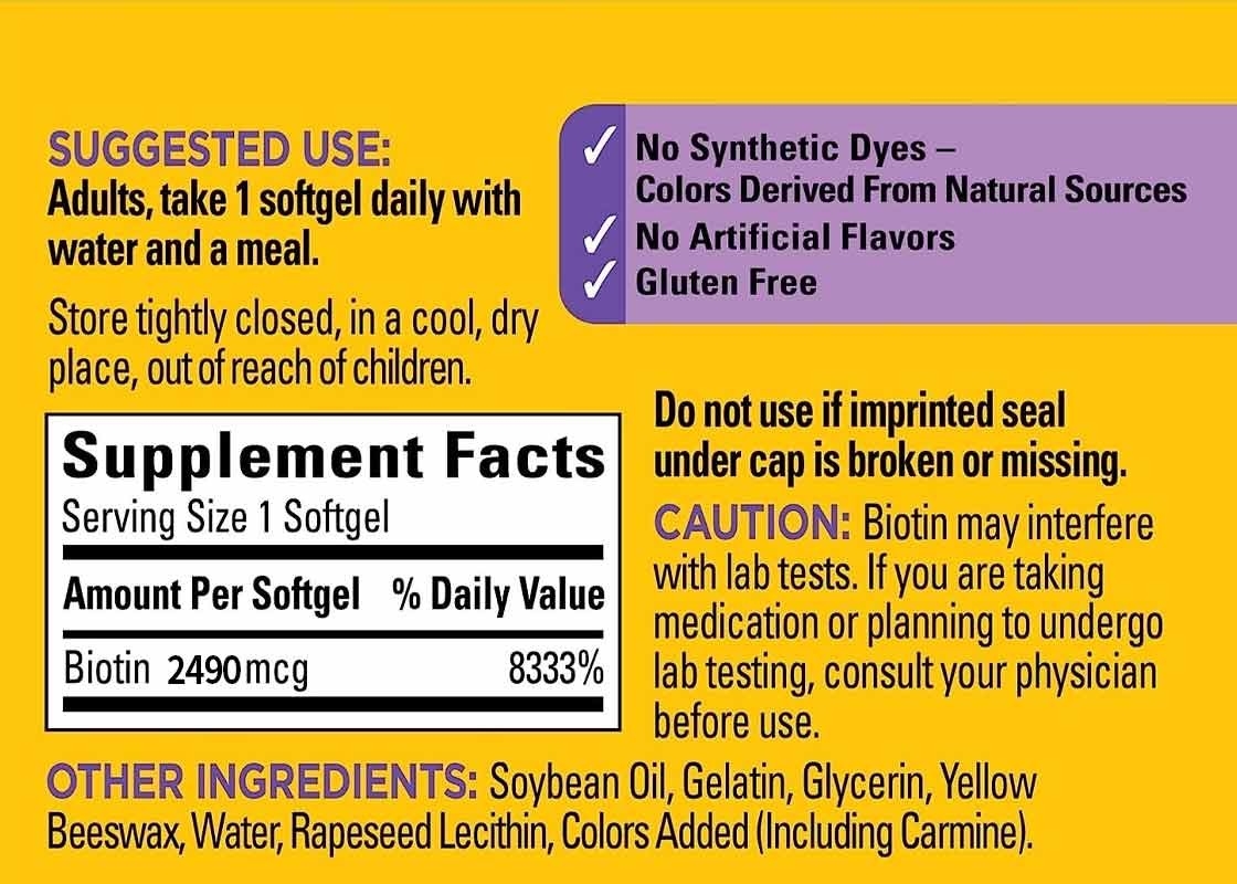 Biotina Softgels 150PCS supporto per capelli sani supporto per le unghie pelle integratore alimentare