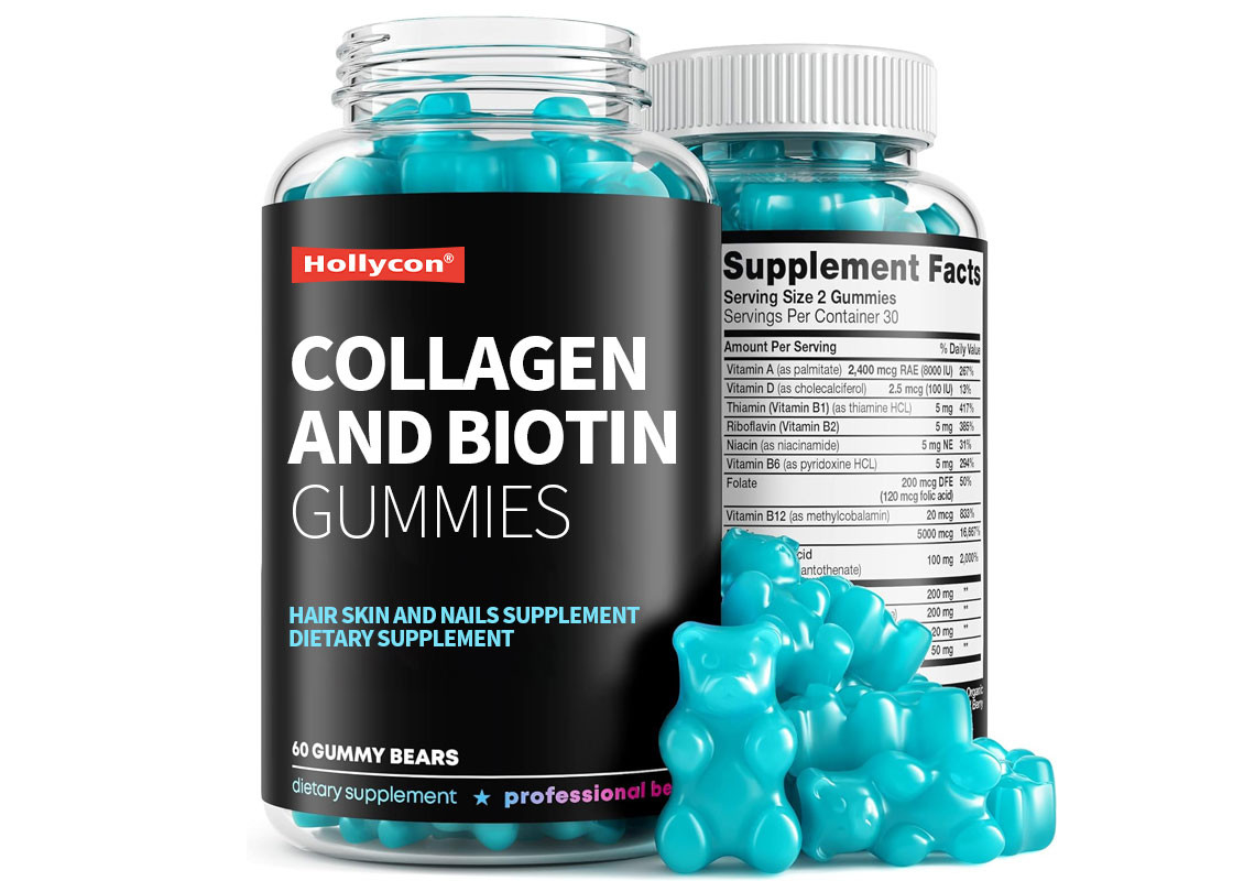 Collagene alimentare e gomma di biotina supporto per capelli, pelle e unghie