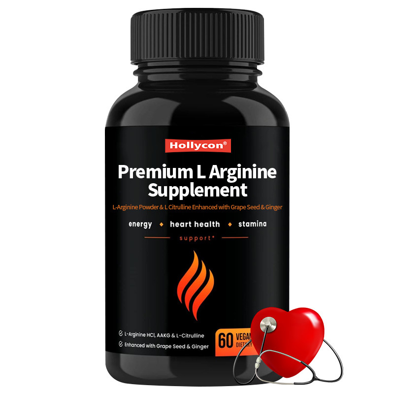 OEM Premium L-Arginina Supplement L-Arginina in polvere e L-citrullina migliorata con semi di uva e zenzero