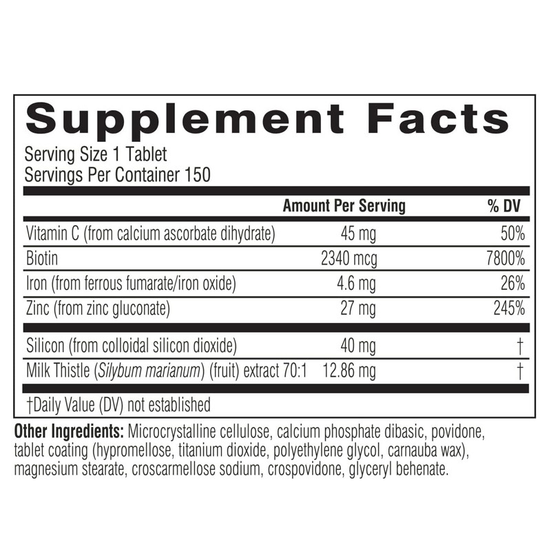 Biotina compresse Capelli, pelle e unghie Supplemento di collagene per donne e uomini Supplemento di vitamina C, zinco e ferro