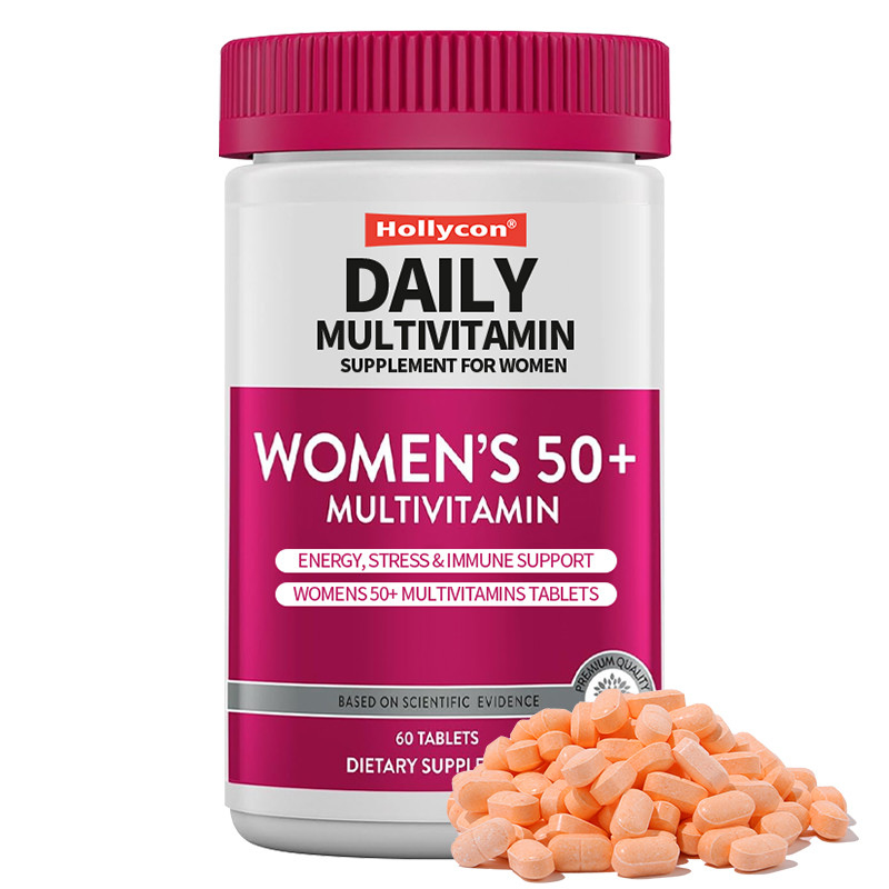 Supplemento giornaliero di multivitaminici per le donne Energia, stress e supporto immunitario Donne 50+ compresse di multivitaminici
