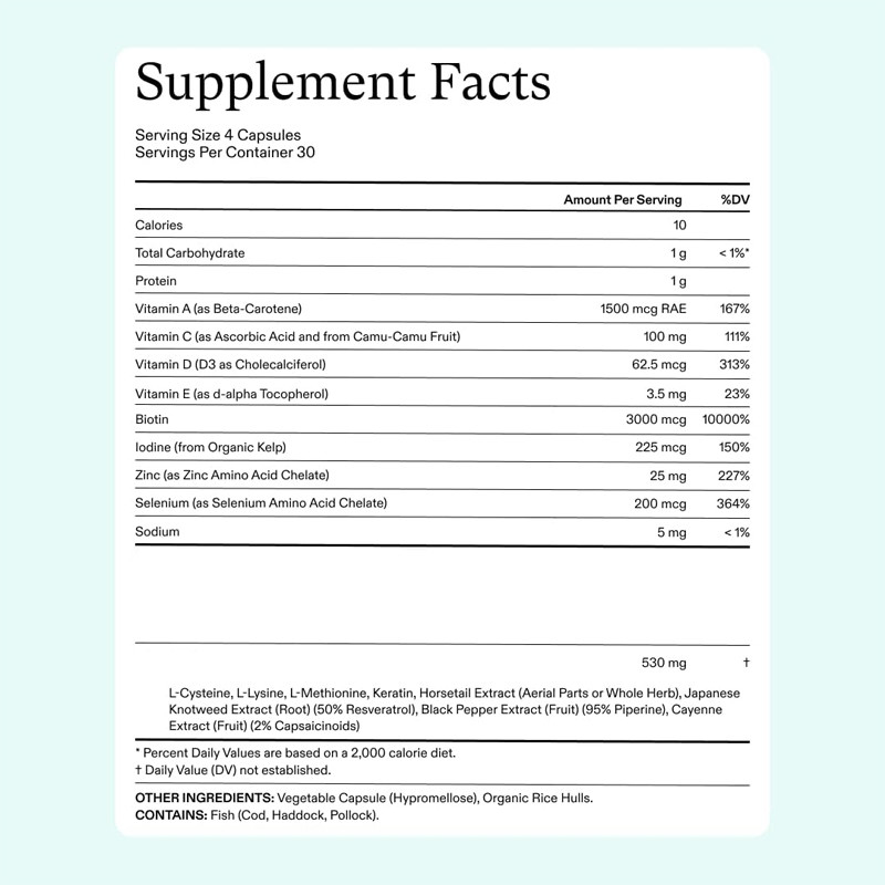 Personalizzare i supplementi di crescita dei capelli per donne di età compresa tra i 18 e i 44 anni per capelli visibilmente più spessi e più forti Capsule per capelli per donne