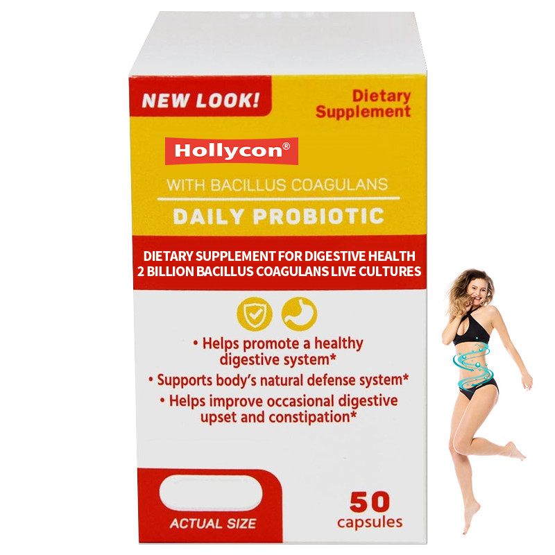 OEM Capsule probiotiche giornaliere integratore alimentare per la salute digestiva 2 miliardi di bacilli coagulanti colture vive