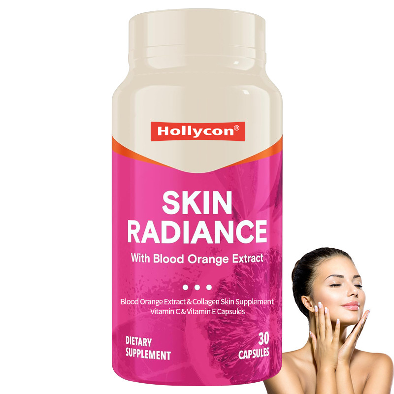 OEM Capsule di Radiance della pelle Estratto di collagene di arancio di sangue Supplemento per la pelle Vitamina C Vitamina E Capsule