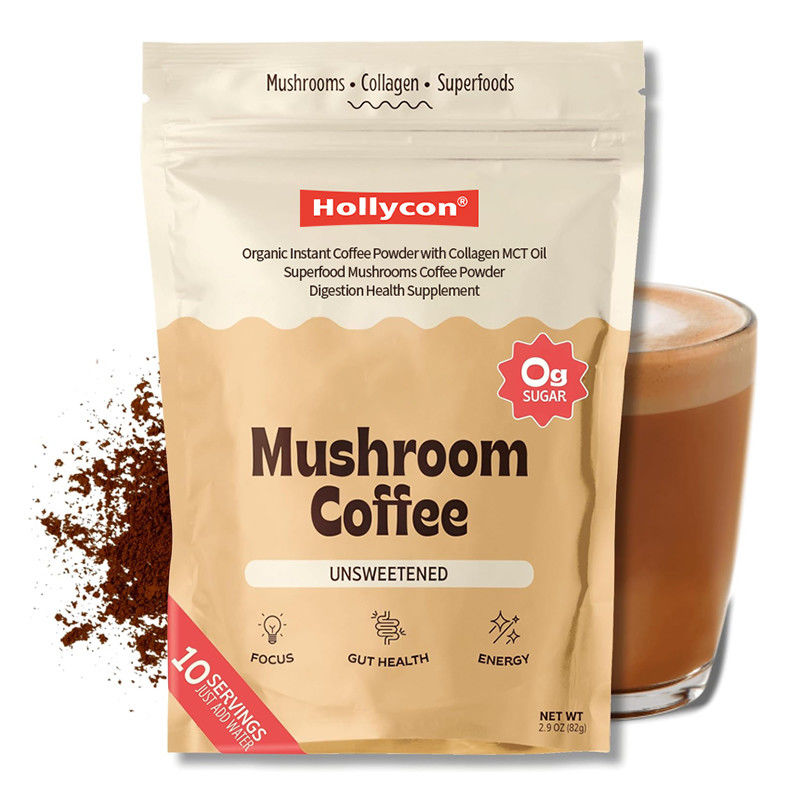 Caffè al fungo istantaneo biologico con collagene Olio MCT Digestione Supplemento di salute Funghi Caffè in polvere