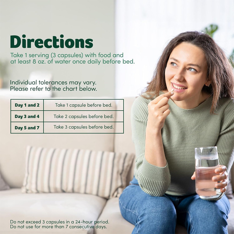 Capsule di disintossicazione da 7 giorni con foglia di senna Vitamina C Enzimi digestivi Probiotici Capsule di bacche di acai