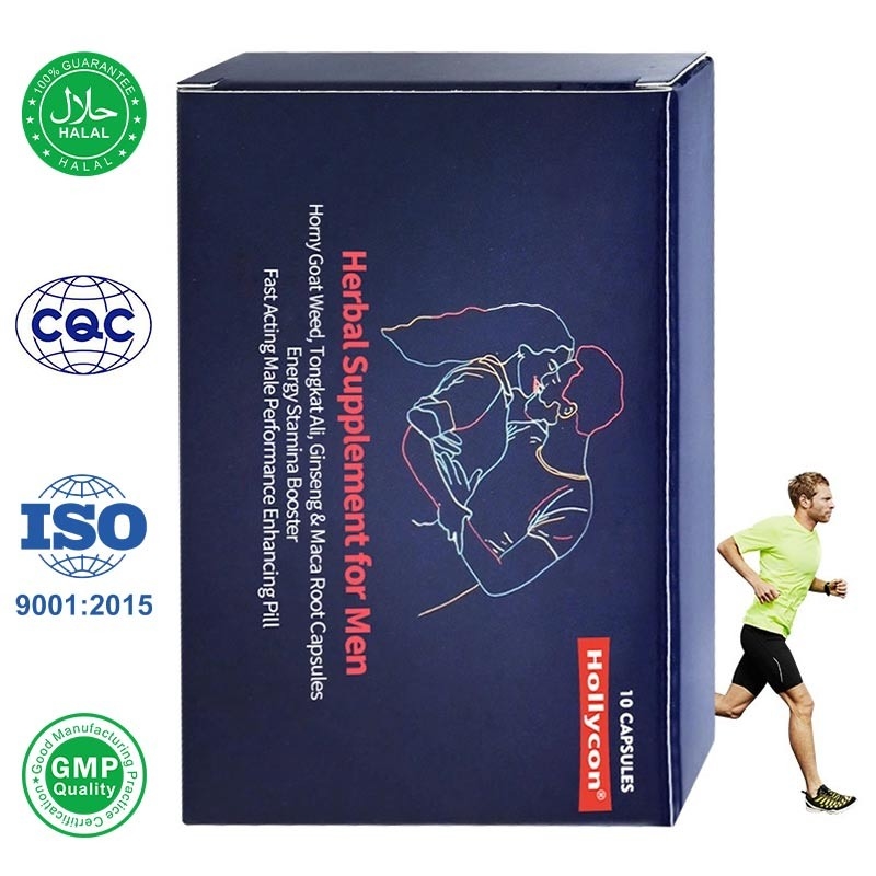Supplemento a base di erbe per gli uomini Erba di capra cornuta Tongkat Ali Ginseng Capsule di radice di maca Azione rapida Pillole di potenziamento maschile