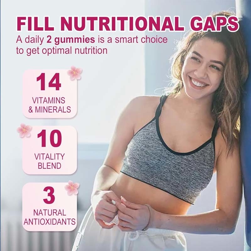 OEM & ODM Supporto gomma Ingredienti naturali per le donne Multivitaminici Gomme senza zucchero