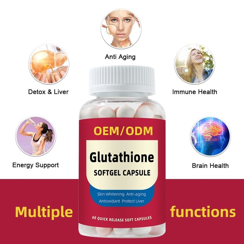 OEM Private Label Vitamina C 1500mg L-glutatione compresse per sbiancamento della pelle Softgel