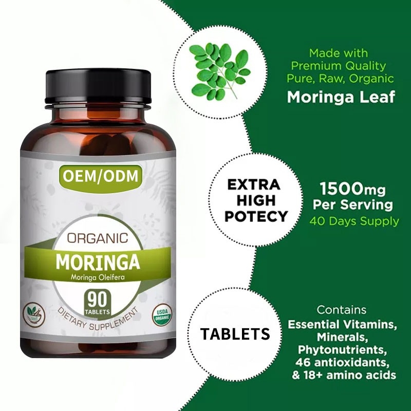 OEM all'ingrosso 1500mg Herbal Slim Capsule Moringa Oleifera compresse per la combustione dei grassi