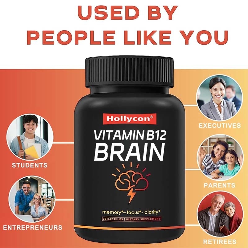 Supporto OEM Vitamine vitali Supplementi cerebrali per la memoria Vitamina B12 Capsule cerebrali