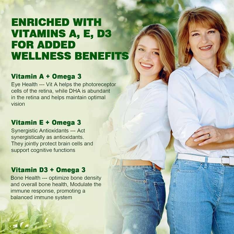Supporto OEM DHA Vitamina E A D3 per le articolazioni dell'occhio e del cervello Alghe Omega-3 2200mg gomme
