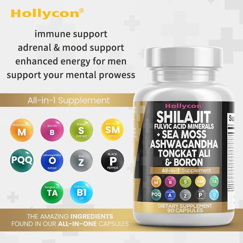 OEM Ashwagandha Tongkat Ali Borone Magnesio Per Uomini Fulvic Acid Shilajit Capsule