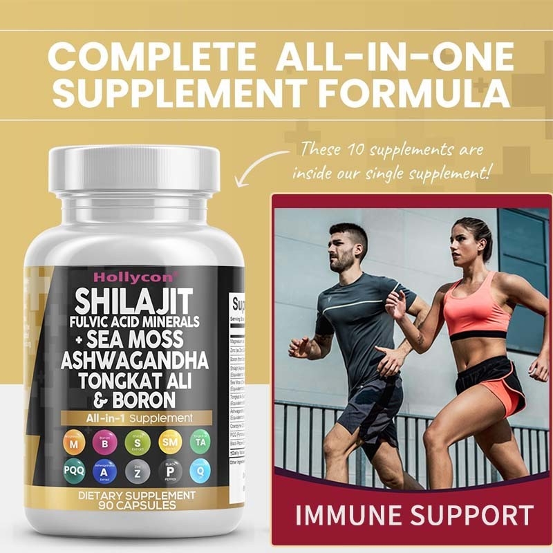 OEM Ashwagandha Tongkat Ali Borone Magnesio Per Uomini Fulvic Acid Shilajit Capsule