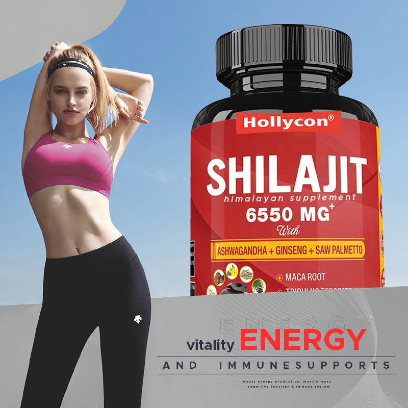 Supplemento di Shilajit dell'Himalaya Supporta energia e sistema immunitario Combinato Ashwagandha Ginseng Saw Palmetto Maca