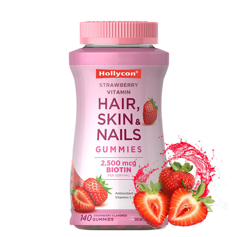 Capelli, pelle e unghie Vitamine gomme con biotina che supportano la salute immunitaria Sapore di fragole