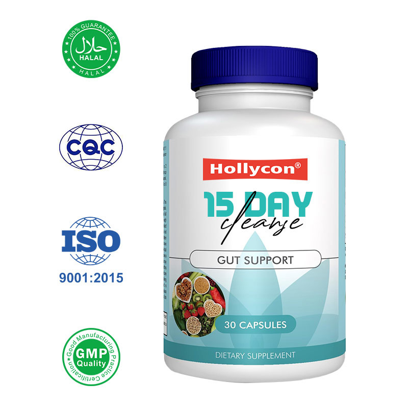 OEM Hollycon 15 giorni di pulizia capsule intestino e colon Senna foglia supporto intestino pulizia detossina