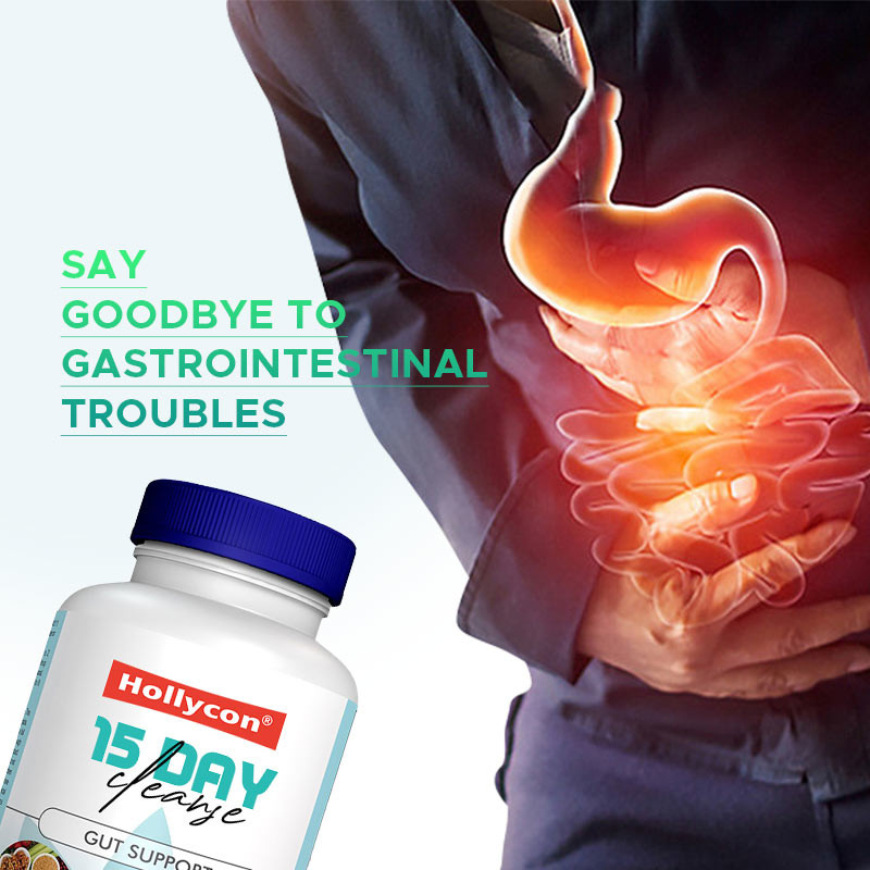OEM Hollycon 15 giorni di pulizia capsule intestino e colon Senna foglia supporto intestino pulizia detossina