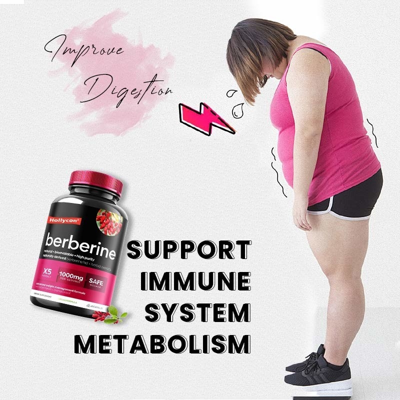 OEM Berberina Capsule Berberina HCL Suppressore dell' appetito Supplemento dimagrante Pillole per la perdita di peso