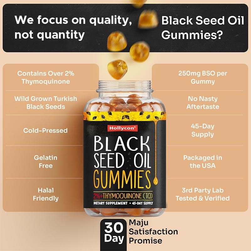OEM gomma di olio di semi neri per articolazioni supporto 500mg gomma di olio di semi neri