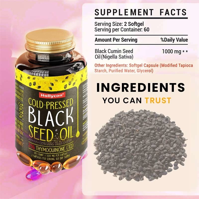 Olio di semi di cumino nero Softgels 1000mg Olio di semi di cumino nero per il supporto immunitario